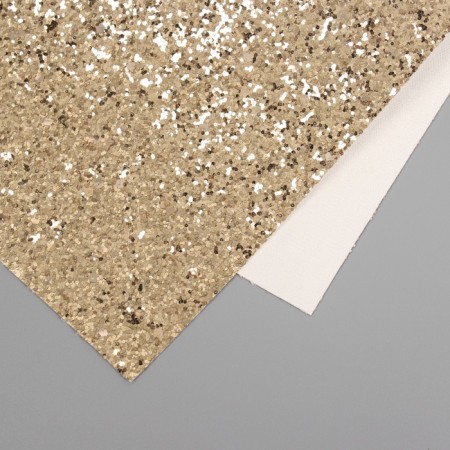 Liszt for creativity claims. Kozh "Large sparkles" of a light gold sheet 33x20 cm thick 0.84 mm