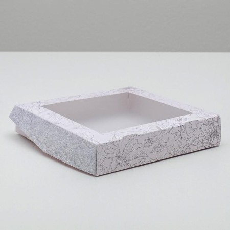 Confectionery packaging, boxing box "Flowers", 20 x 20 x 4 cm
