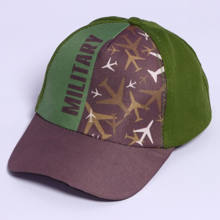 Children's cap for the boy Military, the color is green, Rr. 54-2