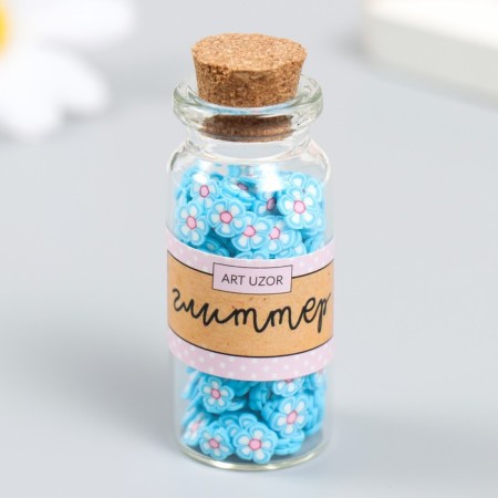 Decor for creativity plastic "Flower. Blue forget -me -nots" set 8 g 5x2x2 cm