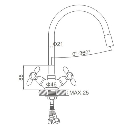ACCOONA A4882M-1 kitchen mixer, two-wound, with flexible surge, blue-5