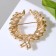 Brooch "Wreath" with pearls, white color in gold