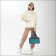 Lightning bag, external pocket, textura, gray/turquoise color