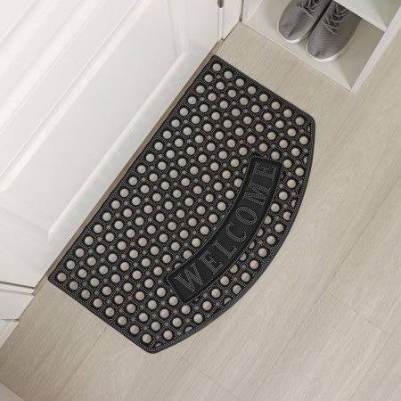 Rug of the groomed cellular share "Welcome", 43 × 73 cm, black color-6