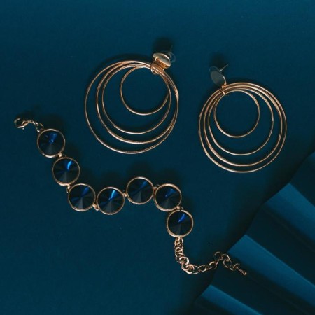 Earrings Metal "Pendulum" Color Gold-1