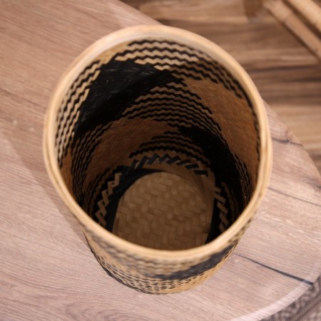 Basket with a covered lid, from bamboo 20x20x42 cm-5