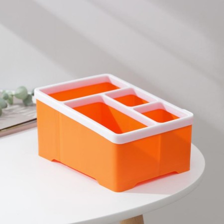 Homemade little things stand, 4 sections, 18 × 14.5 × 9.5 cm, color mix-3