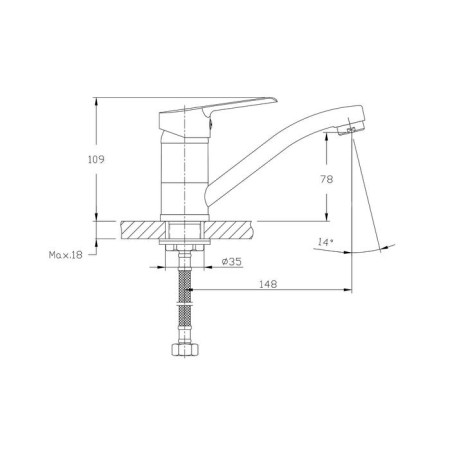 Kitchen mixer Rush Victoria VI7135-26, single-leaf, chrome-1