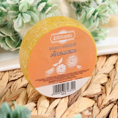 Massage soap with Luffa "Orange" 100 g "Dobroparov"-1