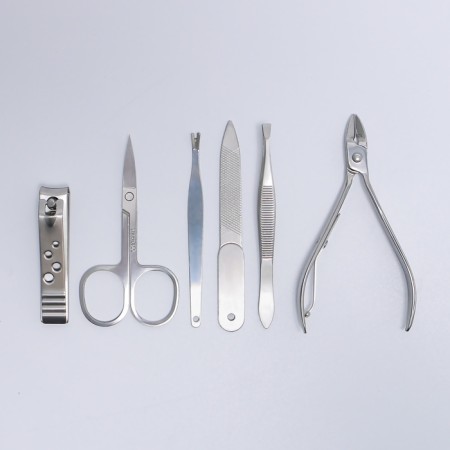 The manicure set of "reptile", 6 items, in a case, brown color-3