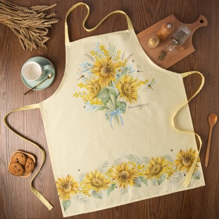 Apron "Ethel" sun flowers 70x60 cm, 100% cotton, sarzha 190 g/m2