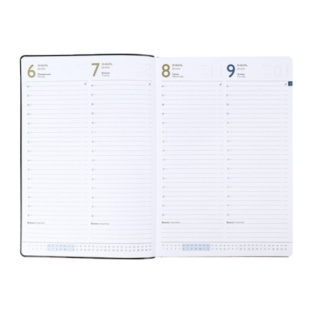 Dated 2025 diary, Escalada, A4, 120 sheets, soft cover, artificial leather, foil embossing, liesse, block 80 g/m2, black-8