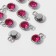 Circle-suspension "Circle" Small 1.3 × 0.9 × 0.2 cm, (set 10 pcs.), Bright pink color in silver