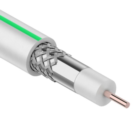 Bay Cable Coaxial Mars 4k, Cu/Al/Cusn, 96%, 75m, 100m, Indoor, White Rexant