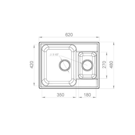 Granfest Eco-09, 620x480 mm kitchen washing.-3
