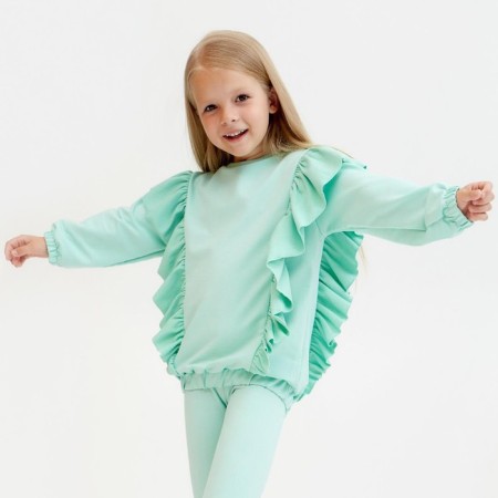 Sweatshirt for girl KAFTAN "Basic Line" size 32 (110-116), mint color-1