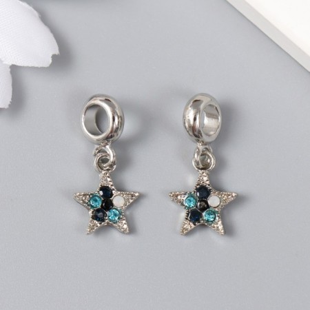 Bale with a pendant Metal for the creativity of "Star" silver, rhinestones 1.2x2.5 cm-2