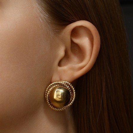 Earrings Metal "Aesthetics" Freesia, Color Gold-3
