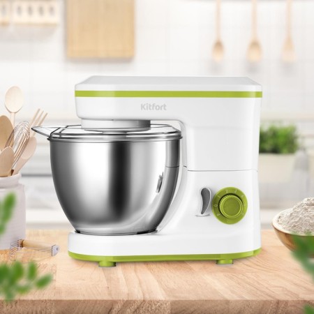 Mixer KitFort KT-3045-2, planetary, 1200 watts, 4 l, 6 speeds, white-site-1