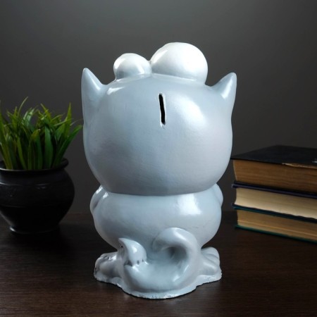 Piggy bank "Cat with fish" Gray, 16x14x25.5cm mix-5