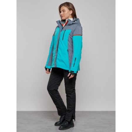 Ski jacket female winter, size 60, turquoise color-15