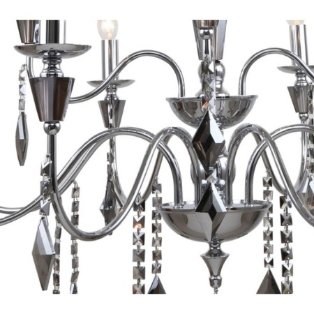 Suspended chandelier Grace 12XE14 40W, size 86x86x102-188 cm, chromium color-2