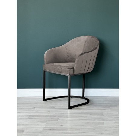 SHELL chair, 56 × 63 × 83 cm, gray color, black frame