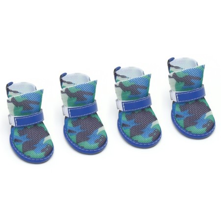 Dog boots "fighter", set 4 pcs, size 2 (sole 4.5 x 3.7 cm) camouflage blue
