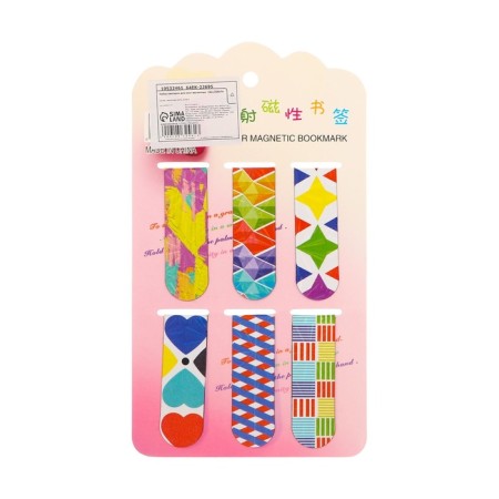 A set of magnetic bookmarks for books 6 pieces abstraction 60*19mm mix Calligrata-8