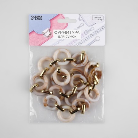 A chain for a bag, plastic, d = 28 × 16 mm, 59 cm, light agate/gold color-2