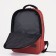 A backpack with a zipper, "saxi", outer pocket, red color