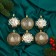 Set of balls plastic D-8 cm, 6 pcs "Noch" Frost ornament, yellow gold