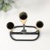 Summary Metal for 3 candles of "Singer" black with gold 16.5x5.8x22.8 cm