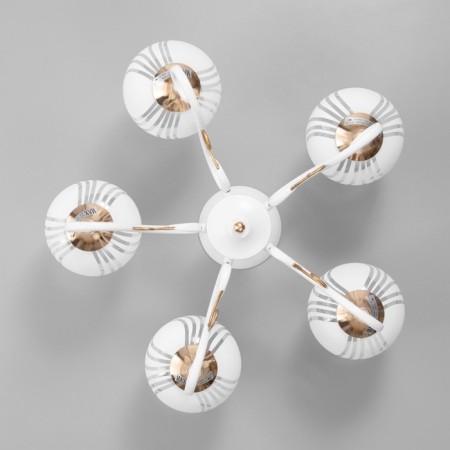 Chandelier "Patricia" 5x40W E27 white, gold 56x56x35cm-3