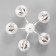 Chandelier "Patricia" 5x40W E27 white, gold 56x56x35cm