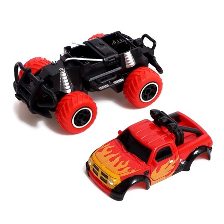 Radio -controlled jeep "graffiti", works on batteries, the color of red-3