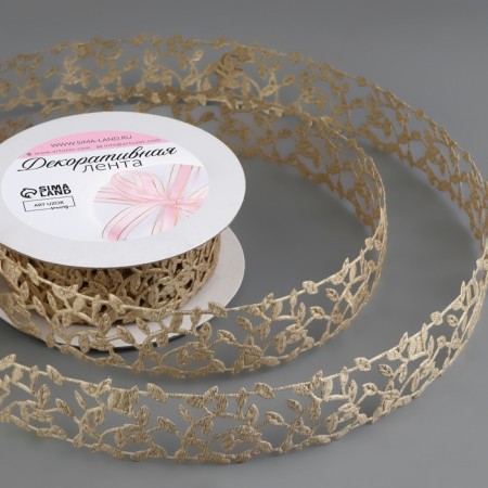 Figure tape "Branches", 30 mm, 9 ± 0.5 m, gold color