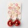 Earrings "New Year" Christmas balls, red color in silver