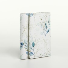 Women's wallet on the button, white color