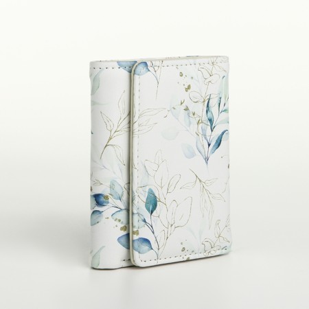 Women's wallet on the button, white color