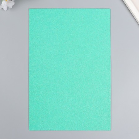 Foamiran glitter 2 mm 20x30 cm, mint-2