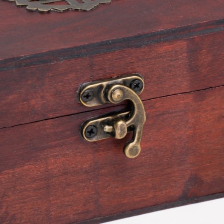 Casket wood chest "Secrets of the King" with rivets, Bordeaux 18x12x7.5 cm-1