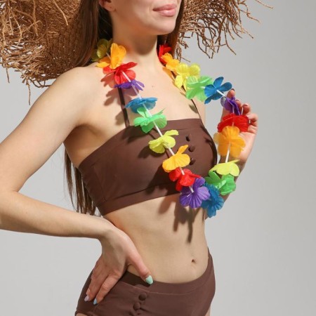 Hawaiian necklace "Pushistik", multicolor-1