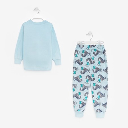 Pajamas for a boy, blue color, height 122 cm-6