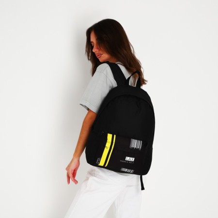 Backpack school youth "barcode", 33x13x37 cm, lightning department, outer pocket, black color-8