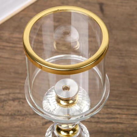 Glass of glass per 1 candle "Crystal sky" 22.2x7.8x7.8 cm-3