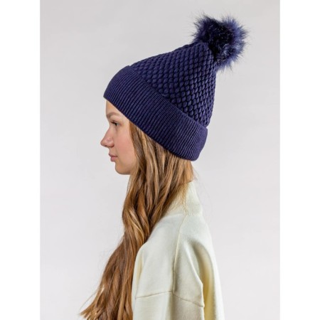 Women's cap, size 52-56, dark blue color-6