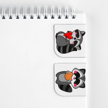 Magnetic bookmarks 2 pcs on the raccoon substrate-3
