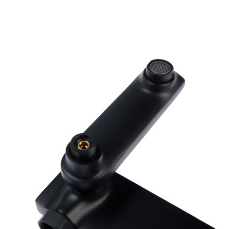 ACCOONA A63125F bath mixer, single -leaf, pour 181 mm, shower set, black-3