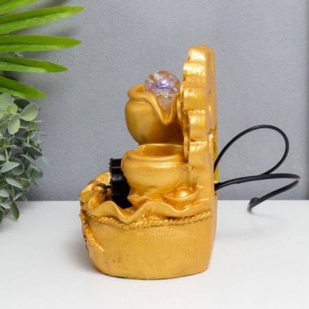 Herbal fountain with backlight "Mill at the Golden Tree" 22x15x17 cm-3
